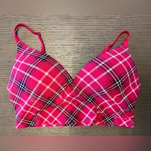 Victoria's Secret Plaid Bralette Vibrant Pink Plain 👙